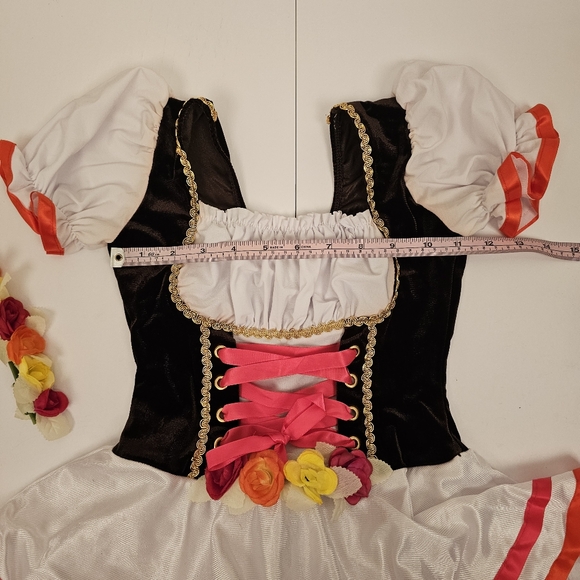 Art Stone white brown red tulle skirt bodysuit ballet dance costume size MC - Picture 3 of 5